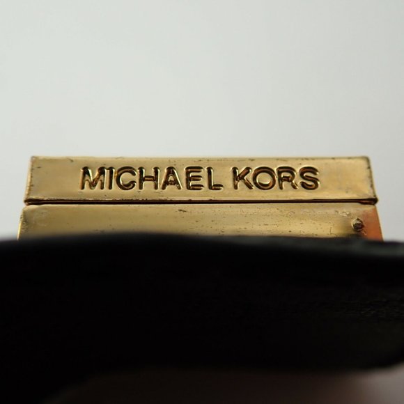 Michael Kors Wide Black Leather Clear Crystal Click Close Wrap - Picture 4 of 4